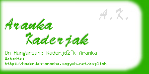 aranka kaderjak business card